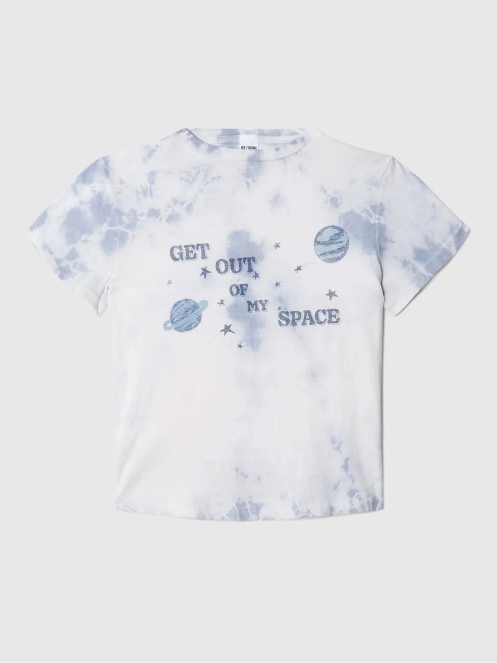 RE/DONE Hazy Tie Dye "Get Out Of My Space" Classic Tee - S